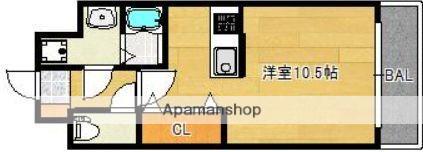 サンライズ伊都(ワンルーム/4階)の間取り写真