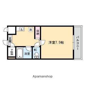 エスパシオ片江(1K/5階)の間取り写真