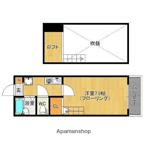 レジデンシャルスイーツ福岡(1K/3階)の間取り写真