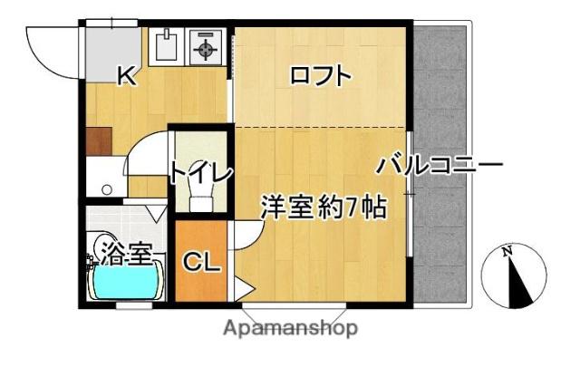 フレンドハウス友丘(1K/1階)の間取り写真