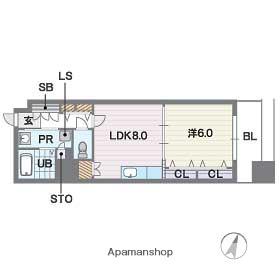 ディー・ウイングタワー(1LDK/12階)の間取り写真