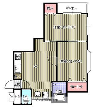 トリビュートハイツ(2LDK/3階)の間取り写真