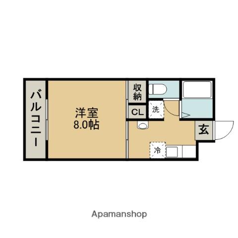 アバンハウス1(1K/1階)の間取り写真