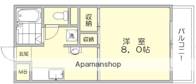 アバンハウス1(1K/3階)の間取り写真