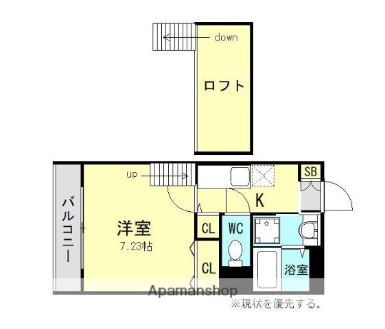 CRACE友丘(1K/1階)の間取り写真