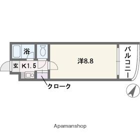 プラン・ド・ビ藤崎(1K/2階)の間取り写真
