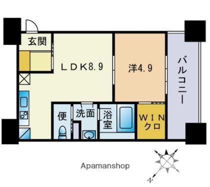 ビエラコート博多駅前(1LDK/3階)の間取り写真