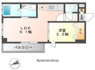 AQUA今宿(1LDK/5階)の間取り写真