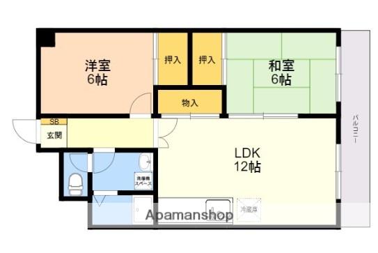 シャトレ南公園 弐番館(2LDK/4階)の間取り写真