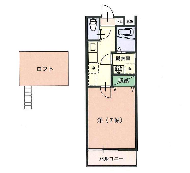 マイカ・フィールドⅠ(1K/2階)の間取り写真