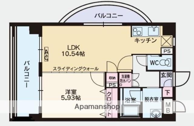 グランシャリオ住吉(1LDK/4階)の間取り写真