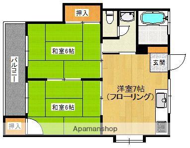 レジデンス山蔵(2DK/2階)の間取り写真