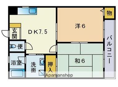 パルク七隈(2DK/2階)の間取り写真