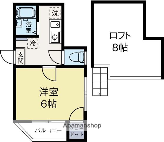 フィオーレ城南(1K/2階)の間取り写真