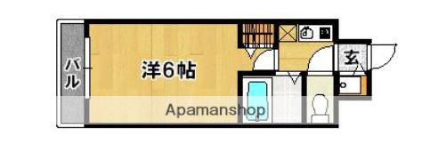 アンジェラス西新Ⅱ(1K/1階)の間取り写真