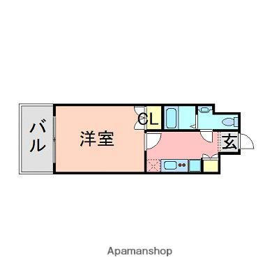 ダイナコートエスタディオ大濠公園(1K/2階)の間取り写真