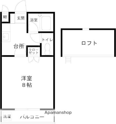 メゾンレジュール(1K/2階)の間取り写真
