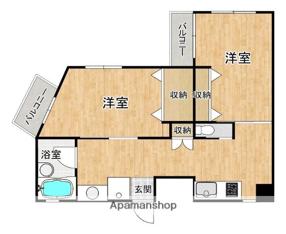 プリオール室見(2K/2階)の間取り写真