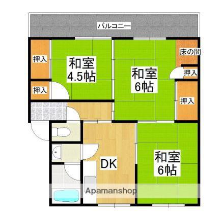 月俣ビル(3DK/3階)の間取り写真