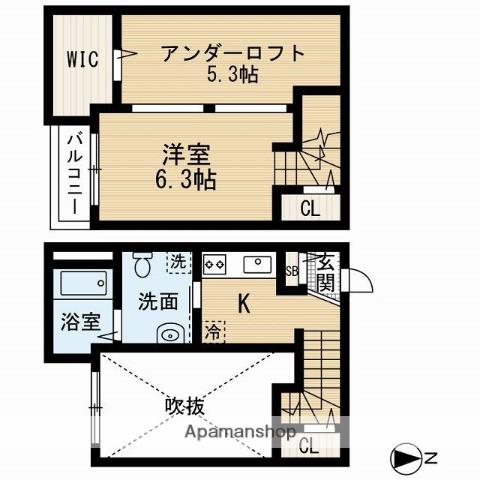 エスポワールⅢ周船寺(1K/1階)の間取り写真