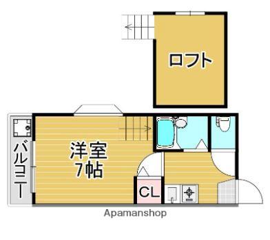ボヌール桜坂Ⅰ(1K/3階)の間取り写真