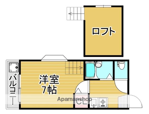 ボヌール桜坂1(1K/2階)の間取り写真