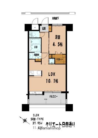 クリエート日赤通(1LDK/8階)の間取り写真
