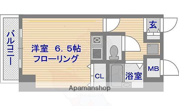 メゾンド天神南(1K/2階)の間取り写真