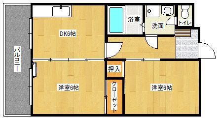 第3青柳マンション(2DK/7階)の間取り写真