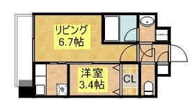 LA FASE VERXEED博多(1LDK/4階)の間取り写真