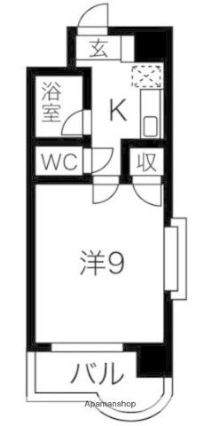 ロマネスク城南第2(1K/3階)の間取り写真