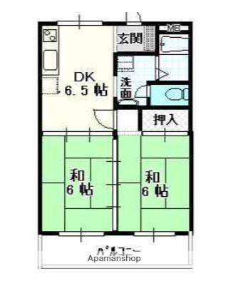 プラスパ富士(2DK/3階)の間取り写真
