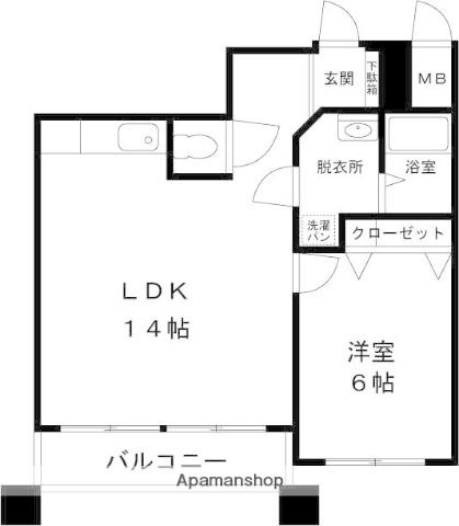 サムズ・ウッド・ヒルズ(1LDK/1階)の間取り写真