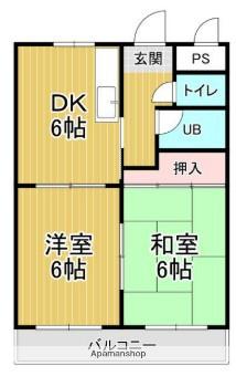 青柳ビル(2DK/2階)の間取り写真