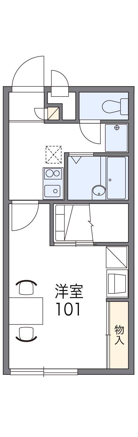 レオパレスMOTHERDUCK(1K/1階)の間取り写真