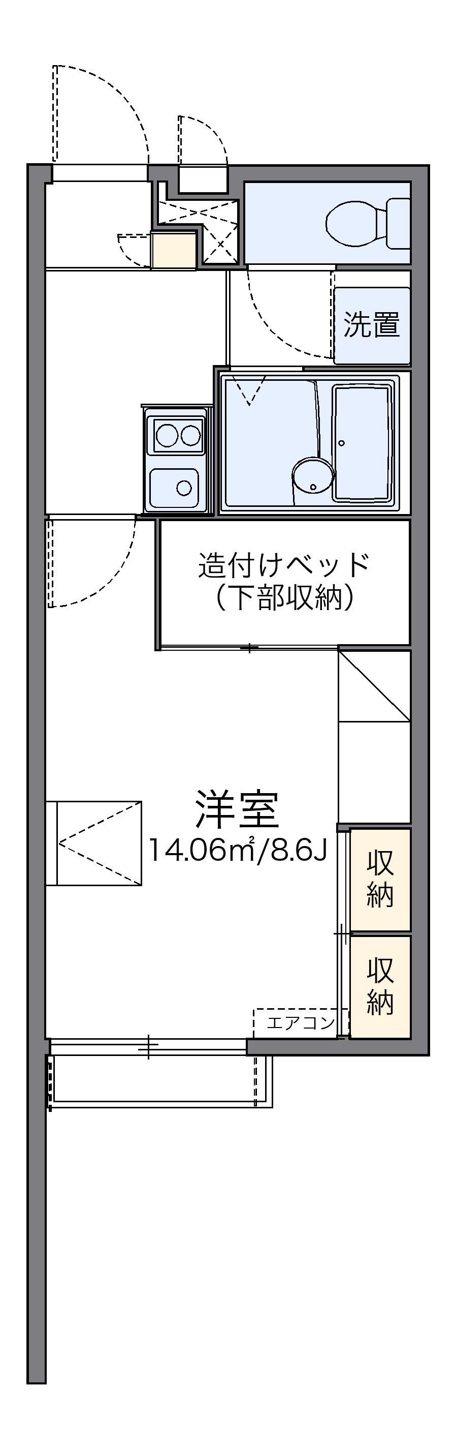 レオパレスFUKUFUKU(1K/2階)の間取り写真