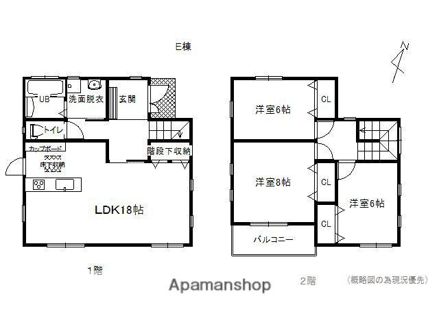 福岡市七隈線 賀茂駅 徒歩6分 2階建 築9年(3LDK)の間取り写真