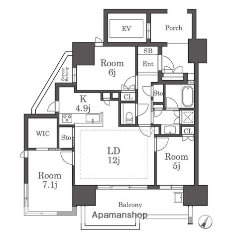 グランドメゾン西新レジデンス(3LDK/9階)の間取り写真