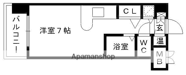 モントーレ天神(ワンルーム/12階)の間取り写真