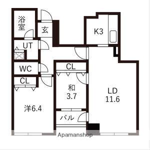 ネクサスシーサイド百道3号棟(2LDK/4階)の間取り写真