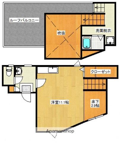 MAISONETIC PARKPLACE(ワンルーム/2階)の間取り写真