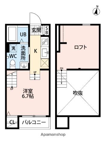 LA VITA BELLA(ワンルーム/2階)の間取り写真