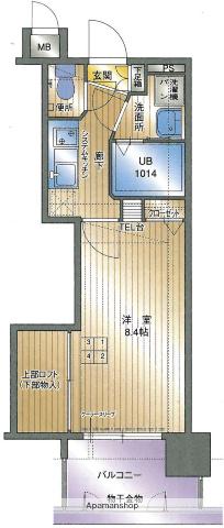 アクタス薬院テラス(1K/7階)の間取り写真