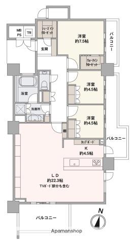 ネクサス薬院(3LDK/14階)の間取り写真