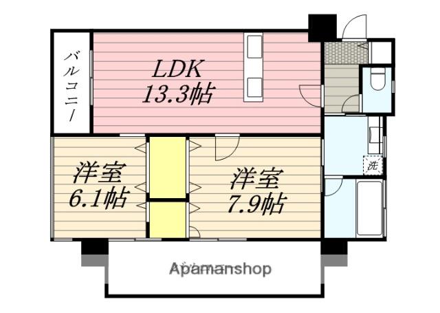 エトランゼ17大濠公園前(2LDK/9階)の間取り写真