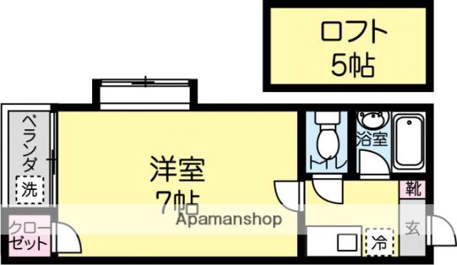 ドルチェ神松寺Ⅱ(1K/1階)の間取り写真