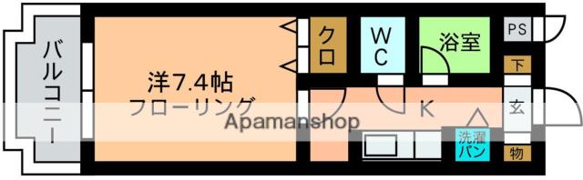 サニーヒルズ(1K/1階)の間取り写真