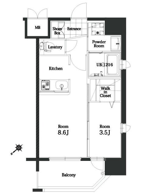 エンクレスト天神MODE(1LDK/10階)の間取り写真