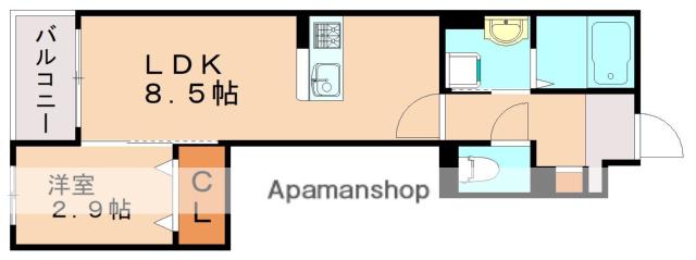 光陽マンション別府(1LDK/5階)の間取り写真