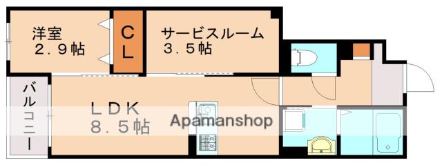 光陽マンション別府(1SLDK/1階)の間取り写真